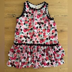 Kate Spade Floral Dress with Black Lace Trim